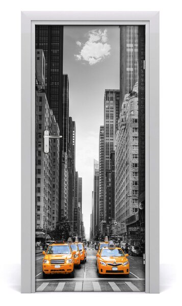 Adesivo per porta interna Taxi di New York 75x205 cm