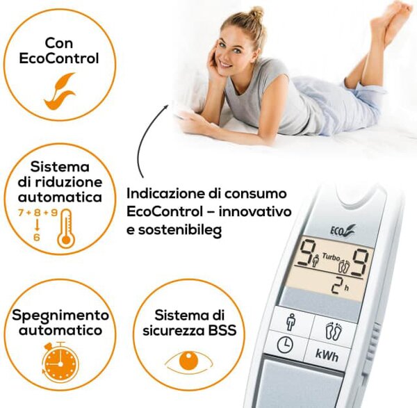 Beurer Scaldasonno Singolo Scaldaletto Elettrico Coprimaterasso Termico Comfort 150 x 80 cm Lavabile colore Bianco - UB 90 Cosy