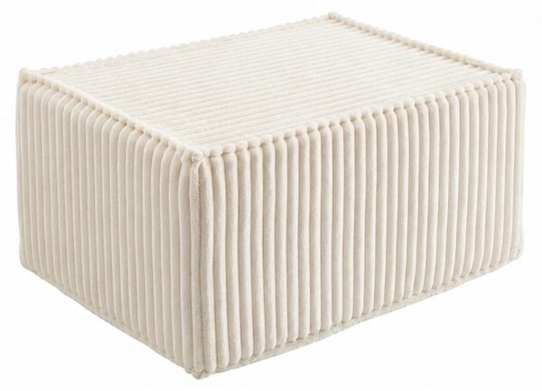 Modulo chaise longue o poggiapiedi sfoderabile per divano modulare in velluto a coste BANANAIR 80x60 cm bianco