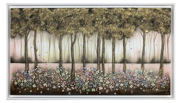 Art Maiora Quadro moderno con paesaggio boschivo dipinto a mano su tela "Confetti" 120x80 Tela Dipinti su Tela Quadri per soggiorno