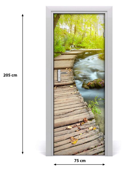 Adesivo per porta interna Sentiero nella foresta 75x205 cm