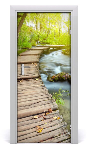 Adesivo per porta interna Sentiero nella foresta 75x205 cm