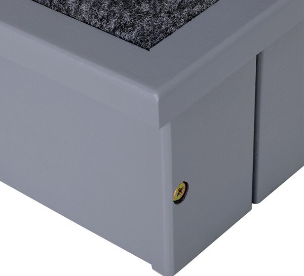 AllMyPets Scaletta per Cani a 3 Gradini con Tappeto Antiscivolo e Spazio Interno 40.5x44.5x38 cm colore Grigio - 065GY/D06