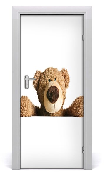 Adesivo per porta interna orsacchiotto di peluche 75x205 cm
