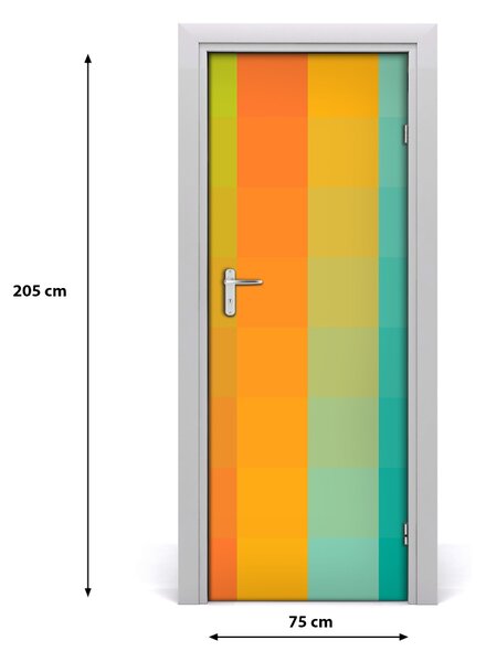Adesivo per porta interna Quadrati colorati 75x205 cm