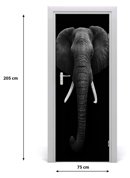 Poster adesivo per porta elefante africano 75x205 cm