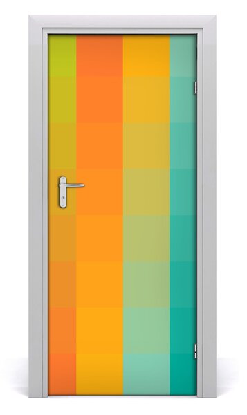 Adesivo per porta interna Quadrati colorati 75x205 cm