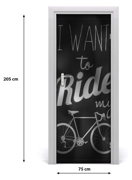 Sticker porta Voglio cavalcare 75x205 cm