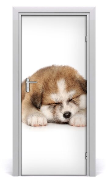 Sticker porta Cucciolo di Akita 75x205 cm