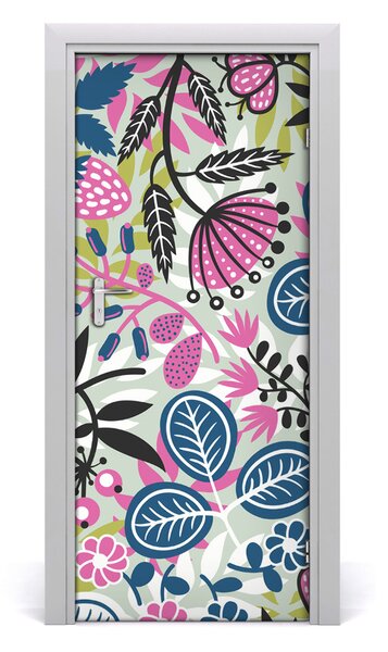 Adesivo per porta interna Fiori 75x205 cm