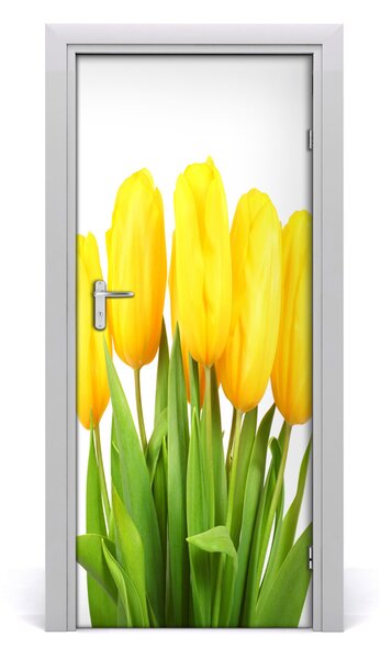 Adesivo per porta interna Tulipani gialli 75x205 cm