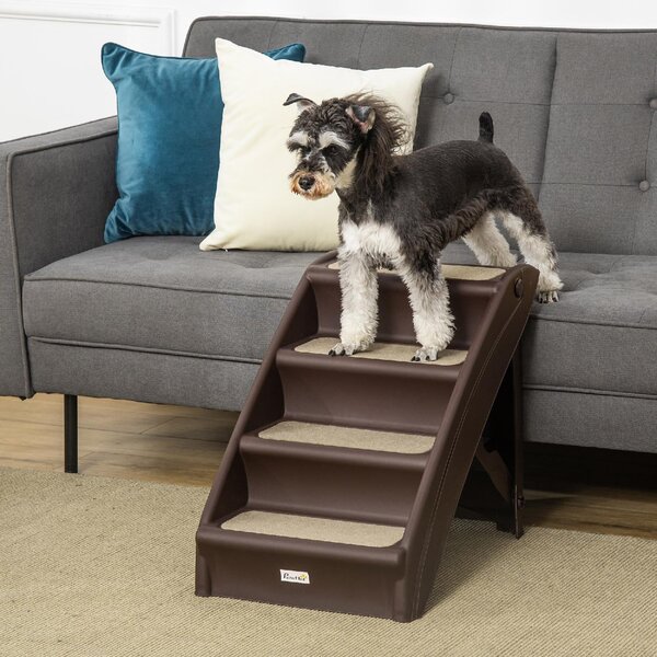 AllMyPets Scaletta per Cani Pieghevole con 4 Gradini Antiscivolo in PP colore Marrone - 97X2DR