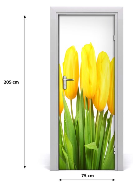 Adesivo per porta interna Tulipani gialli 75x205 cm