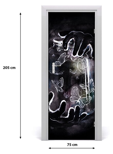 Adesivo per porta Farfalle in un barattolo 75x205 cm