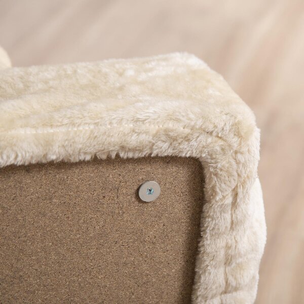 AllMyPets Scaletta per Cani Portatile a 4 Gradini in Flanella Sfoderabile e Truciolato 60x35x44 cm colore Beige - BGA727F