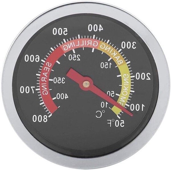 Termometro per barbecue in acciaio inossidabile, con indicazione della temperatura in gradi Fahrenheit, per una cottura perfetta alla griglia