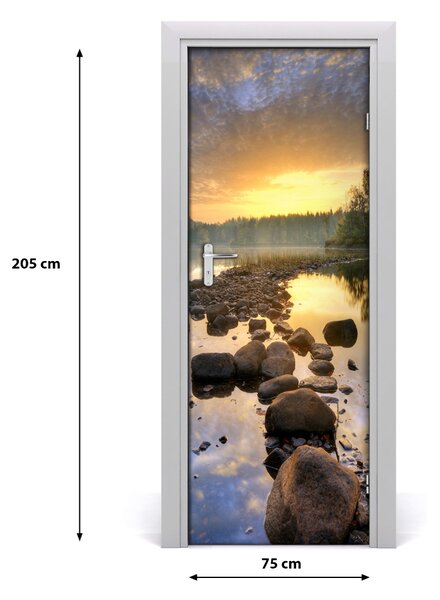 Adesivo per porta interna Paesaggi del lago 75x205 cm