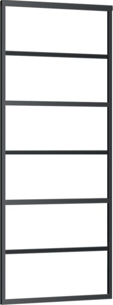 Porta Scorrevole in Vetro ESG e Alluminio 76x205 cm Nera