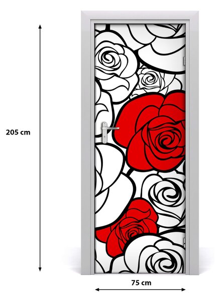 Adesivo per porta Rose 75x205 cm