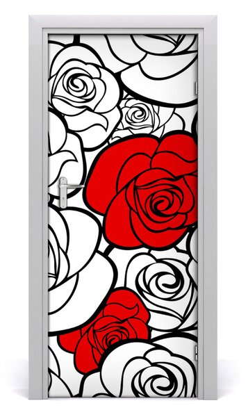 Adesivo per porta Rose 75x205 cm