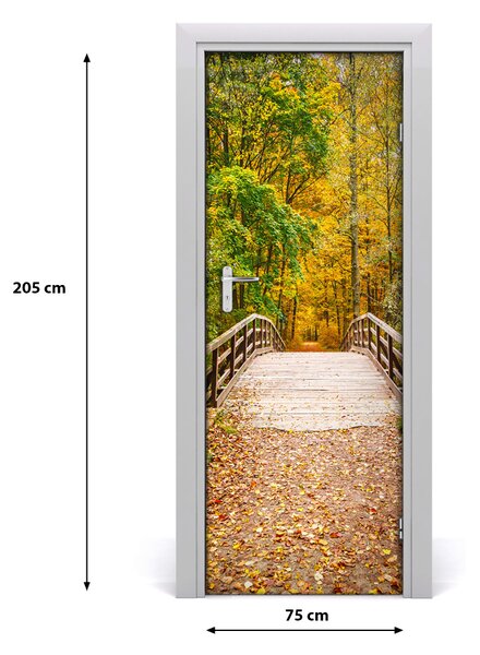 Adesivo per porta interna Foresta in autunno 75x205 cm