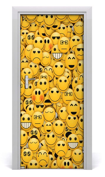 Adesivo per porta interna Emoticon 75x205 cm