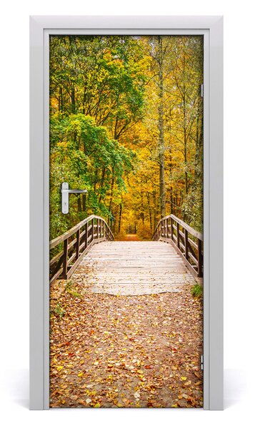 Adesivo per porta interna Foresta in autunno 75x205 cm