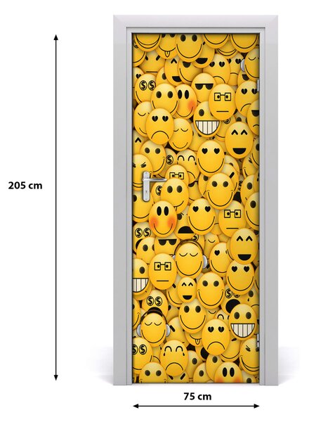 Adesivo per porta interna Emoticon 75x205 cm