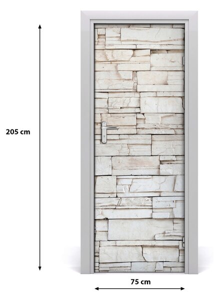Adesivo per porta Muro di pietra 75x205 cm