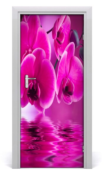 Sticker porta Orchidea rosa 75x205 cm