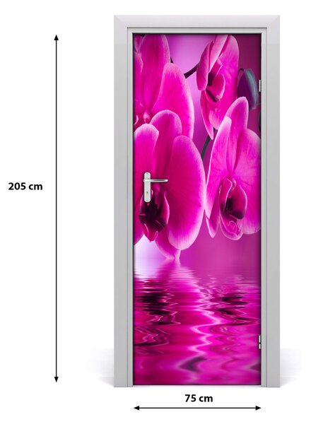 Sticker porta Orchidea rosa 75x205 cm