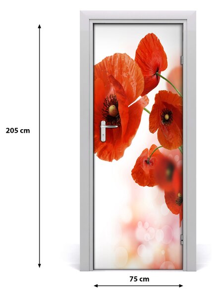 Adesivo per porta interna Papavero da campo 75x205 cm