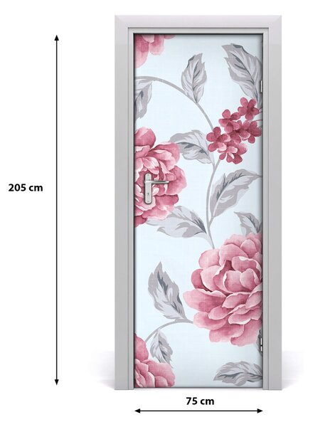 Adesivo per porta interna Peonie 75x205 cm