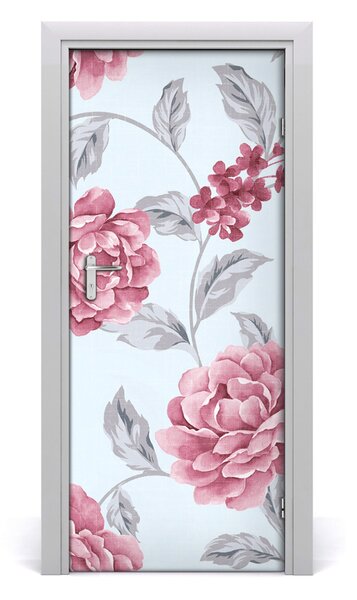 Adesivo per porta interna Peonie 75x205 cm