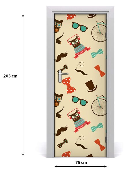 Adesivo per porta Orto per bici da gufo 75x205 cm