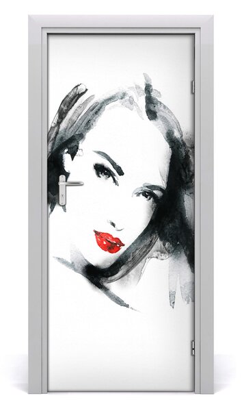 Rivestimento Per Porta Ritratto di una donna 75x205 cm
