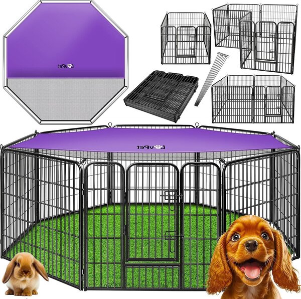 LovPet: recinto per cuccioli, area di gioco all'aperto, recinto per l'addestramento dei cuccioli, recinto per cani, recinto per animali, adatto per cani, gatti, cuccioli, conigli, porcellini d'India, con porta e struttura resistente alle intemperie