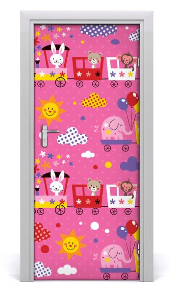 Adesivo per porta interna Treno allegro 75x205 cm