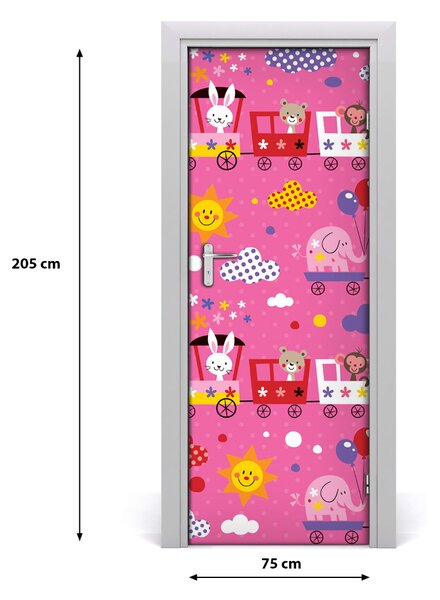 Adesivo per porta interna Treno allegro 75x205 cm