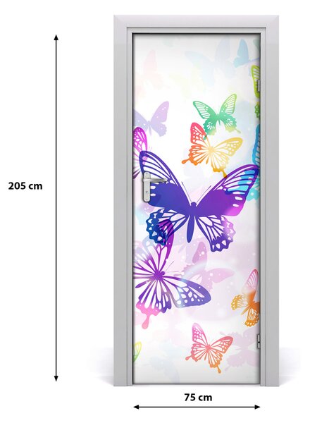 Adesivo per porta interna Farfalle colorate 75x205 cm
