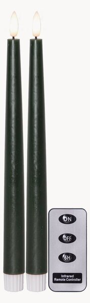Candele LED a fiamma Slim con funzione timer e telecomando, 2 pz