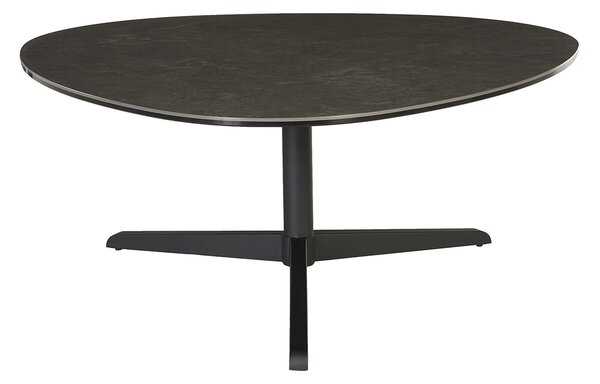 Tavolino da caffè design in ceramica nera e metallo L100 cm LEWA