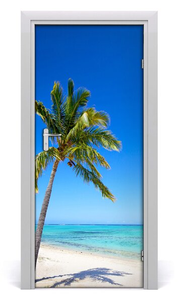 Adesivo per porta Spiaggia tropicale 75x205 cm