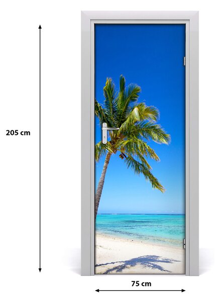 Adesivo per porta Spiaggia tropicale 75x205 cm