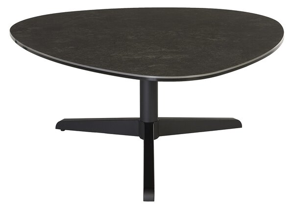 Tavolino basso design in ceramica nera e metallo L84 cm LEWA