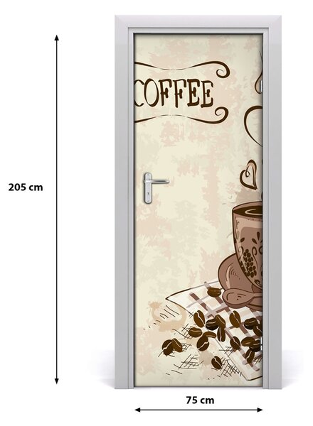 Adesivo per porta Caff? aromatico 75x205 cm
