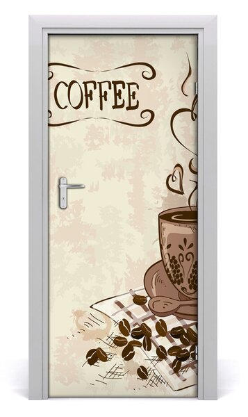 Adesivo per porta Caff? aromatico 75x205 cm