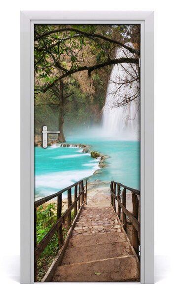 Adesivo per porta interna Cascata del Messico 75x205 cm