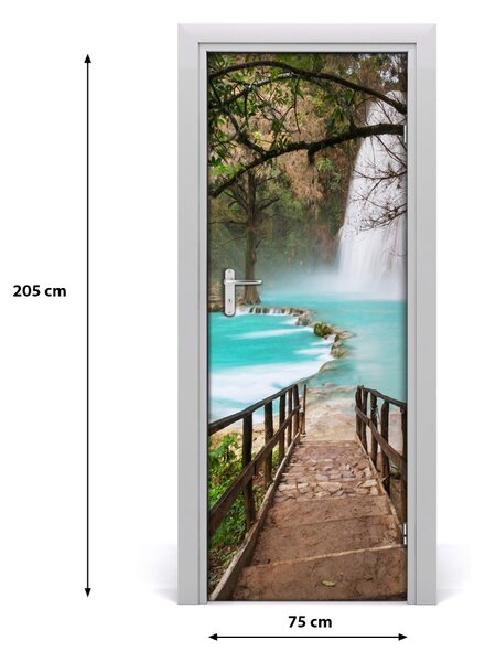Adesivo per porta interna Cascata del Messico 75x205 cm