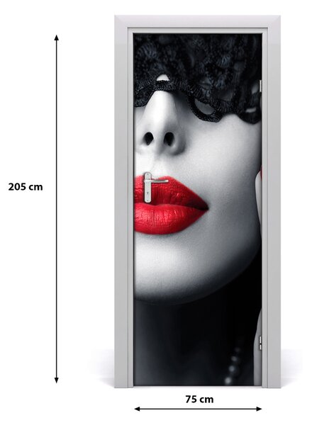 Adesivo per porta Maschera di pizzo 75x205 cm
